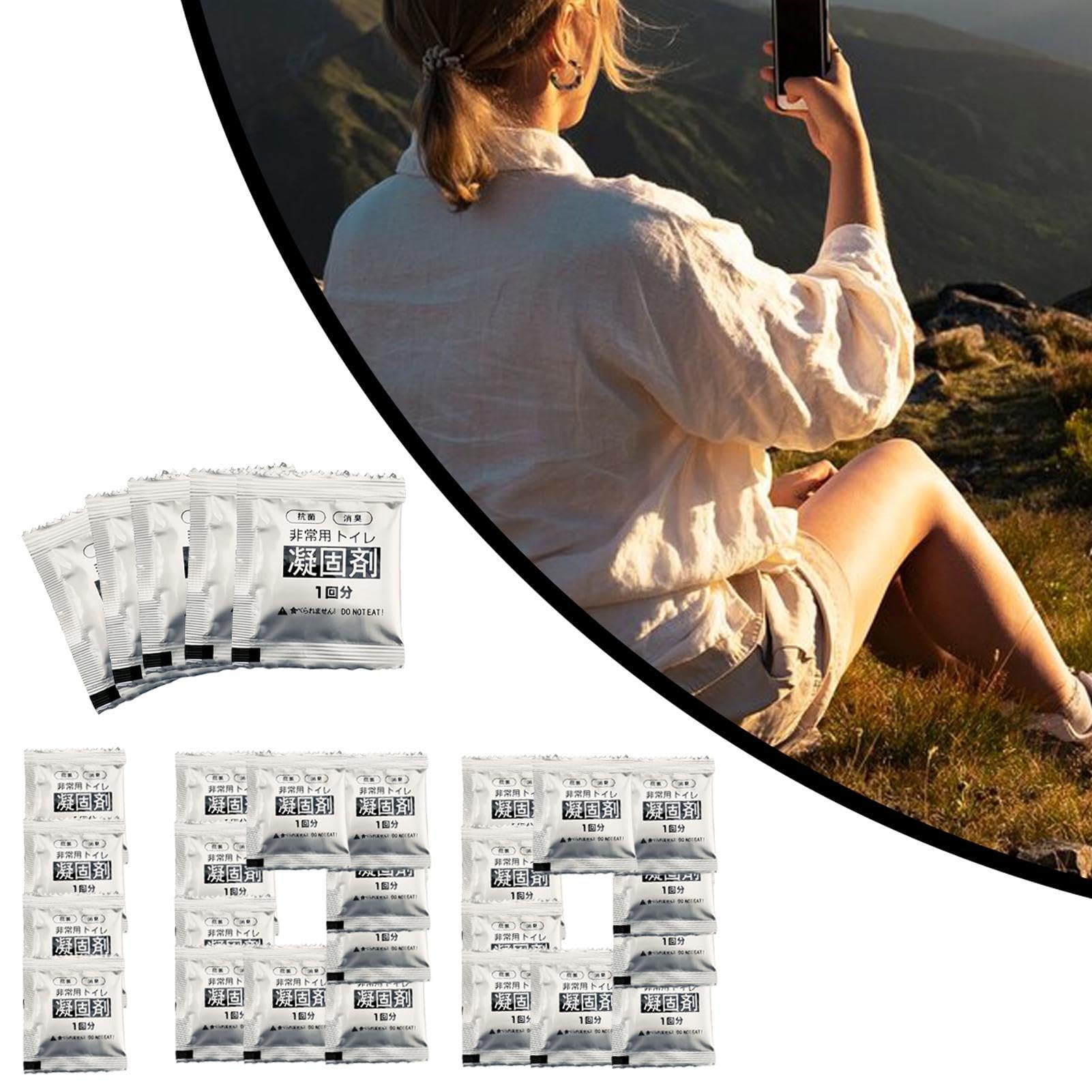 Lot de 100 gels absorbants portables pour toilettes de camping, déchets solides et urine, gel écologique pour loisirs de plein air, randonnée, traitement désodorisant à action rapide Lot de 100 gels absorbants portables pour toilettes de camping, déchets solides et urine, gel écologique pour loisirs de plein air, randonnée, traitement désodorisant à action rapide