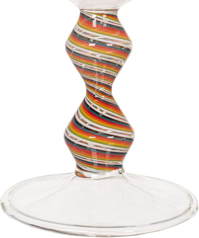 Vasijas de Champagne de vidrio soplado con flecos y estambres rayados, transparentes miniatura 11