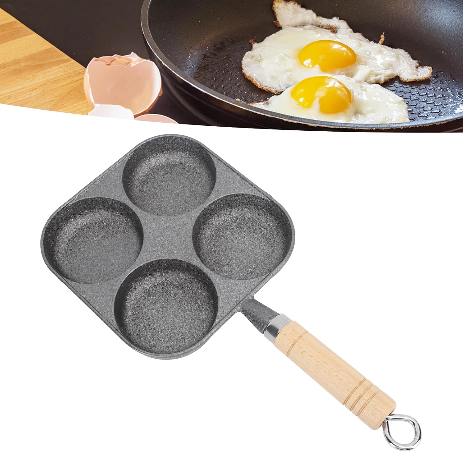 Egg Frying Pan, 4-Cup Non Stick Egg Cooker Pan Fried Egg Pan Pancake Pan Egg Skillet Egg Cooker Omelet Pan for Breakfast
