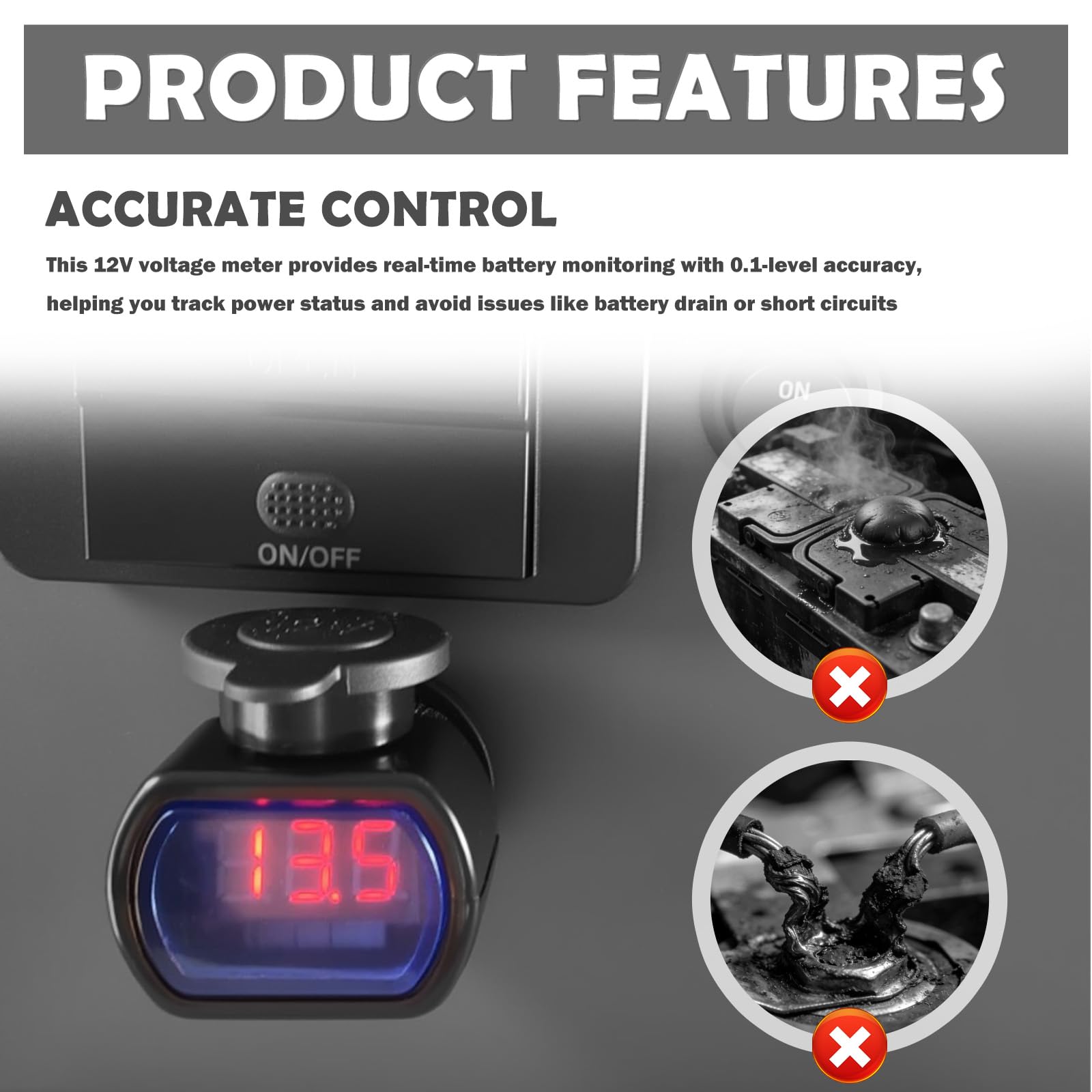 Amazon.com: 12V Cigarette Lighter Voltage Meter,Car Battery Voltage Meter  with LED Digital Display for Monitoring Voltages Status,Plug & Play Cigarette  Lighter Voltmeter Car Accessories : Automotive