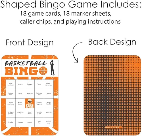 Miniatura 3 de Big Dot of Happiness Baloncesto - Let The Madness Begin - Tarjetas de bingo y marcadores de bar - Juego de bingo de baloncesto universitario - Juego