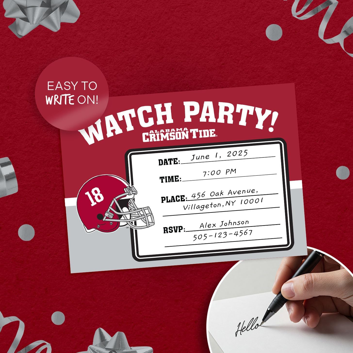 Desert Cactus The University of Alabama Party Invitation Crimson Tide Bama UA 5x7 Invites Cards Celebration 10 Count With Envelopes (Football Watch Party)