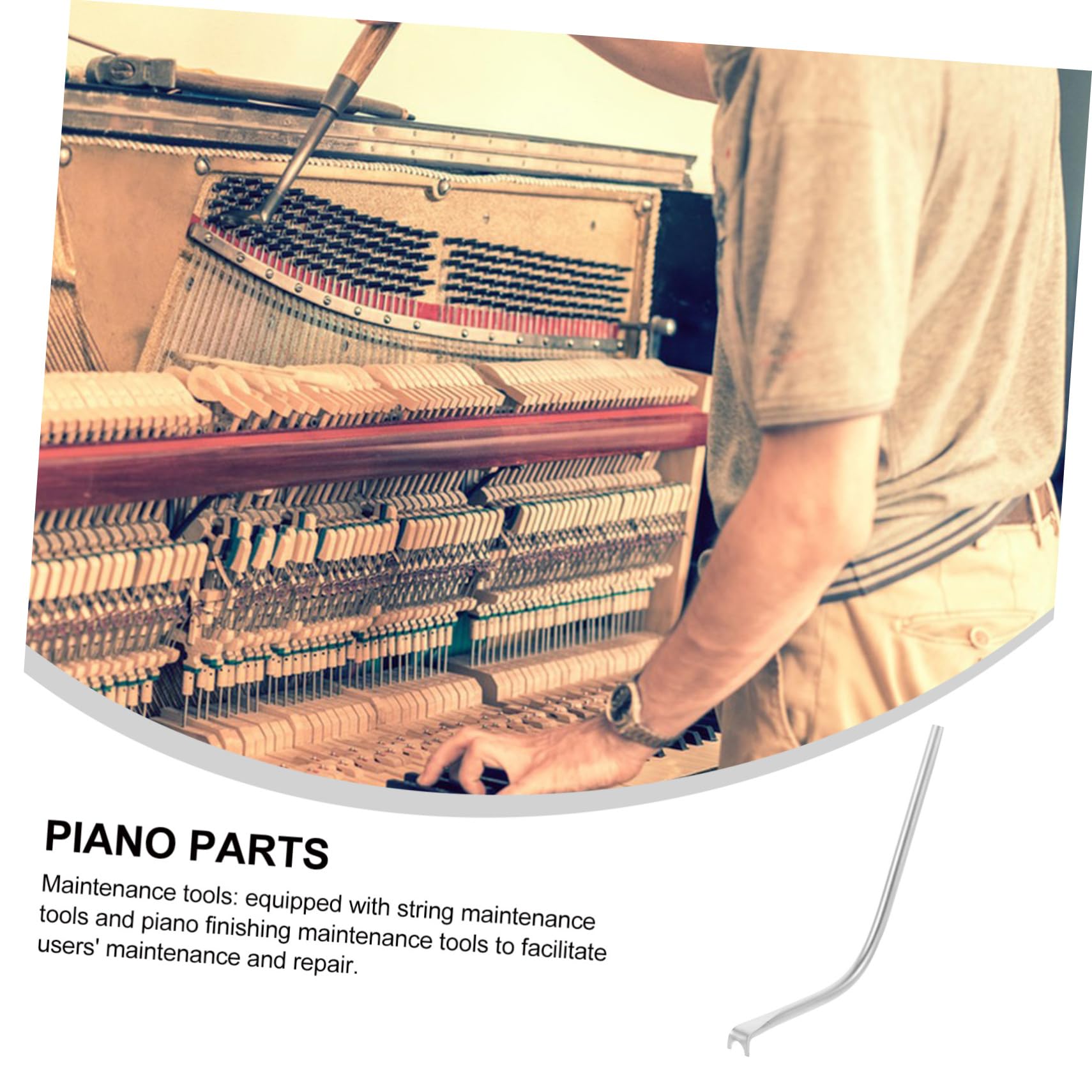ibasenice 5 Piezas De Cuerda Gancho para Cuerda de Piano Accesorios para Pianos Herramientas de reparación de Pianos Accesorios para Reparar Instrumentos Musicales Metal