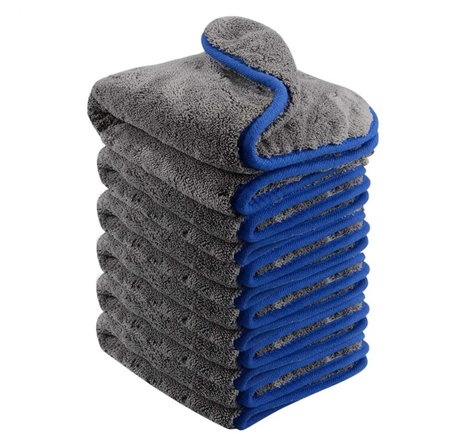 40x40CM Car Wash Microfiber Towel Thickened Super Absorption Car Cleaning Drying Cloth Hemming Towels Detailing Care Rags Gray — view 2