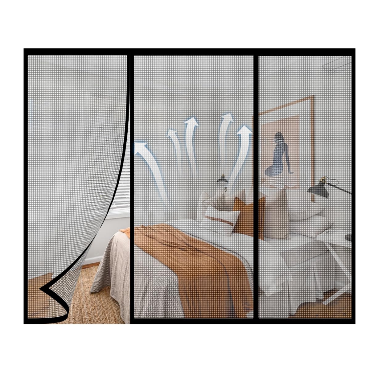 Negro 295x250cm Pantalla de Fibra de Vidrio – Protección Duradera Contra Insectos sin Bloquear la Ventilación