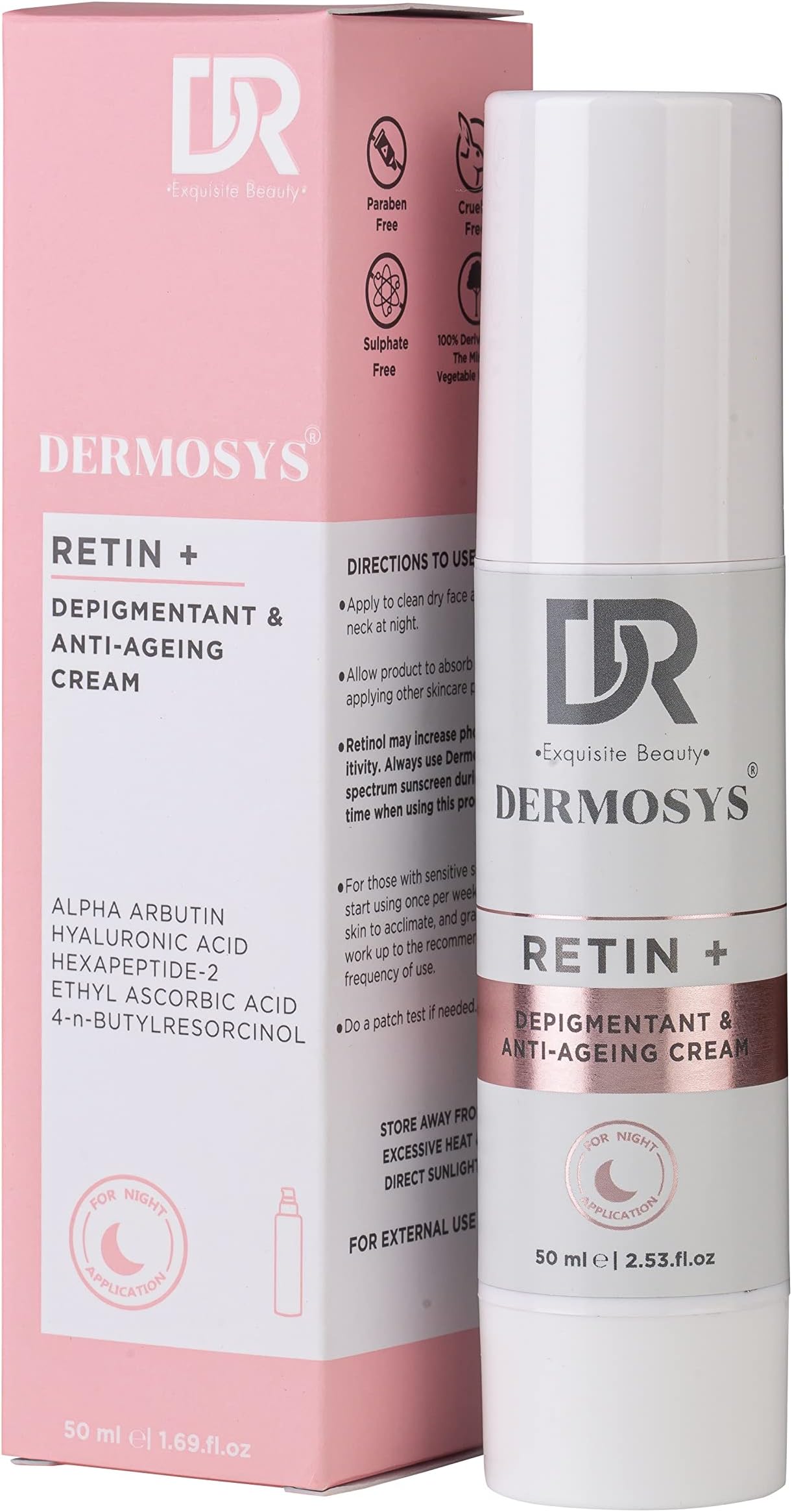 Retin+ Night Anti Aging Cream for Women | Peptide Night Cream for Women Anti Ageing, Dark Spot & Fine Lines with Retinol, Arbutin, Collagen, Hyaluronic Acid & Vitamin C| 50ml