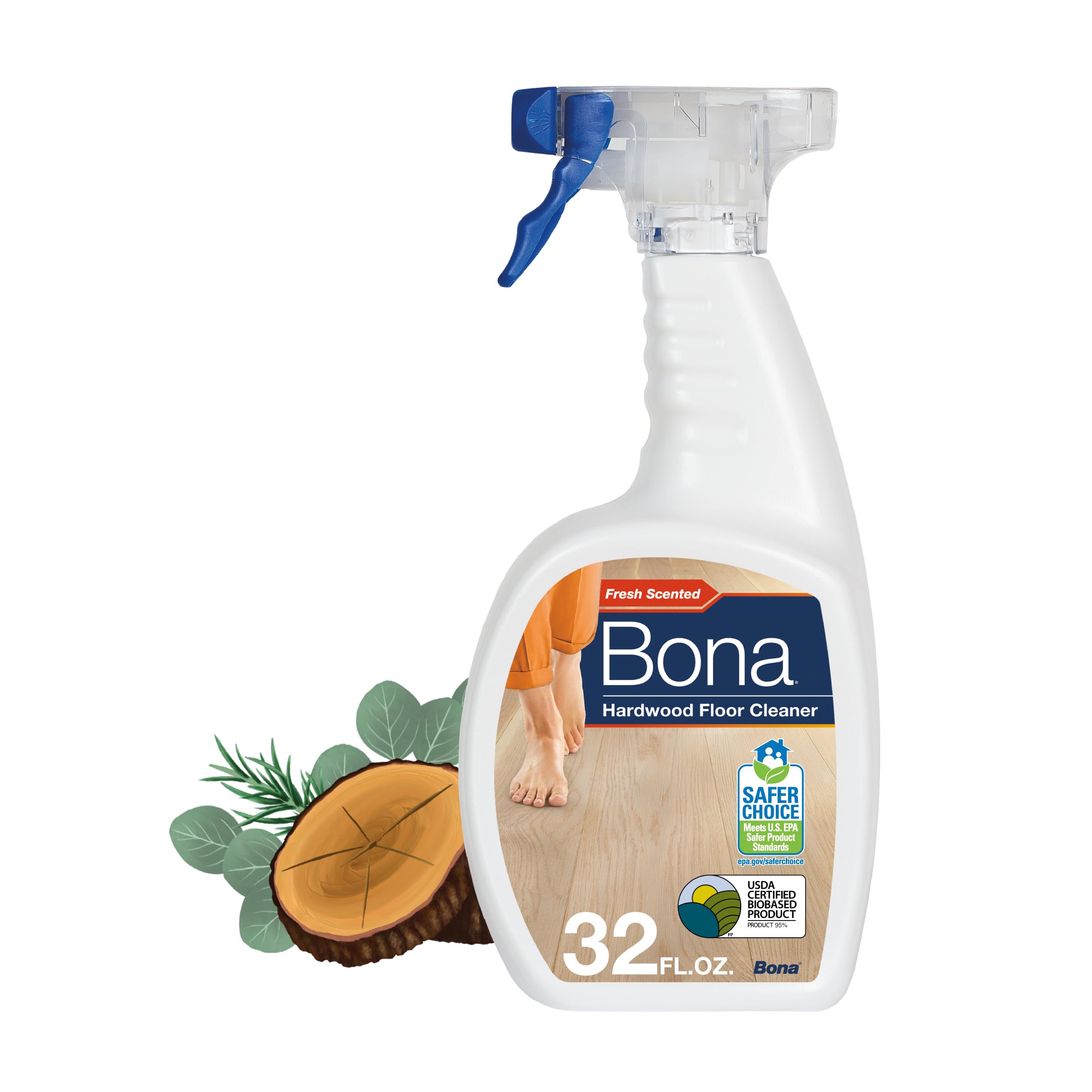 Bona Hardwood Floor Cleaner Spray - 32 fl oz - Cedar Wood Scent - Refillable - Residue-Free Floor Cleaning Solution for Wood Floors