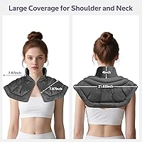 Vista 3 de Almohadilla térmica para microondas para dolor de cuello, hombros y espalda, con peso para microondas, con aroma a lavanda para compresas frías