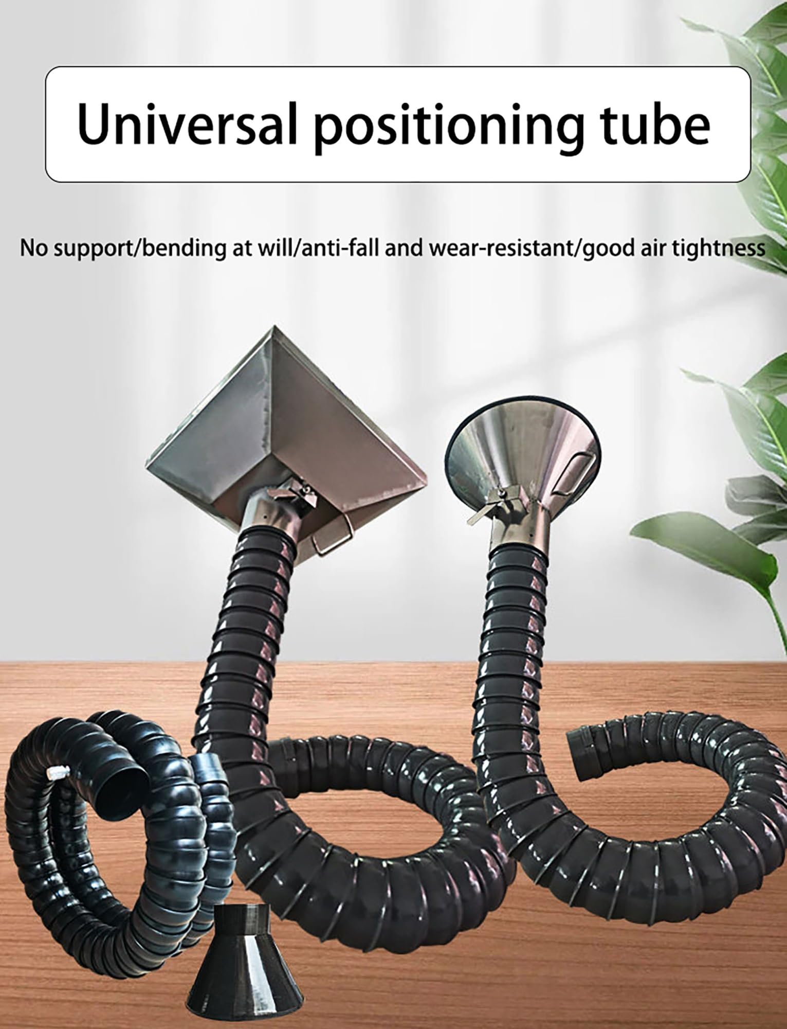 Brazo de extracción de humos ajustable con campana de succión, manguera de escape industrial flexible para soldadura y ventilación de laboratorio