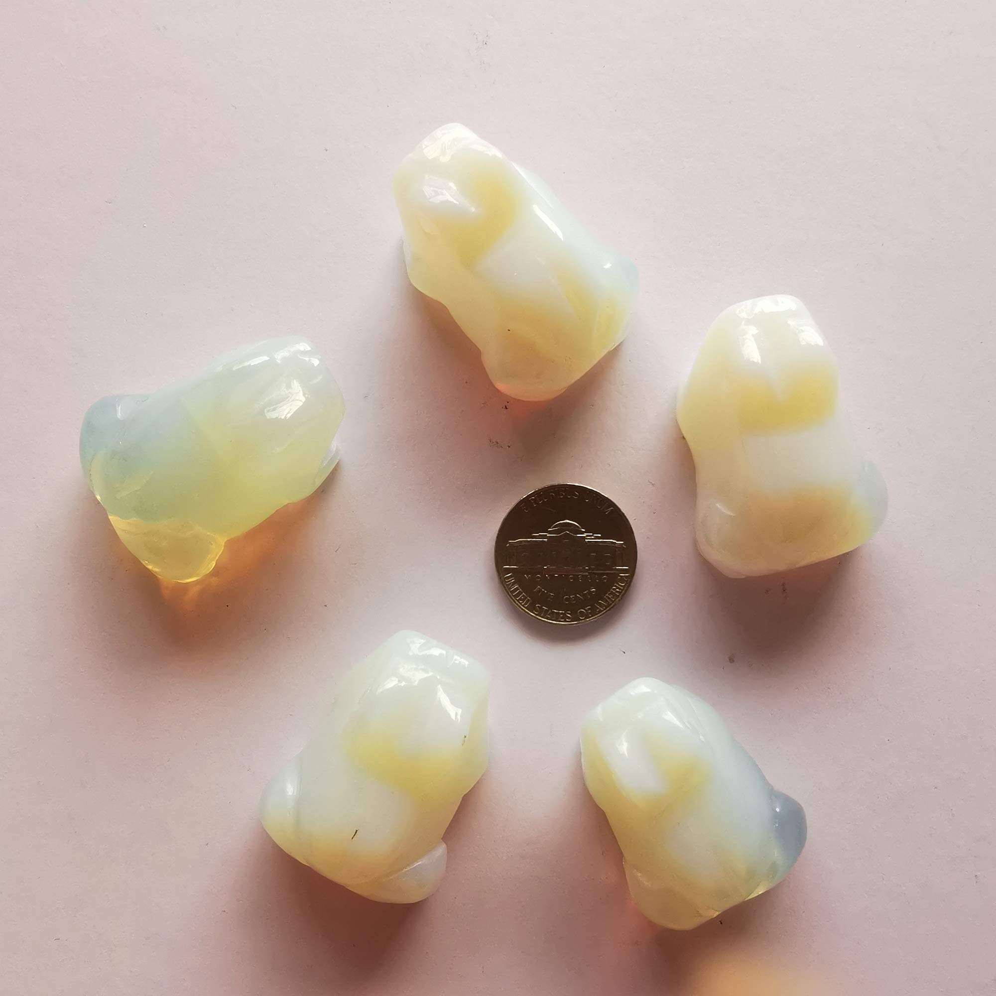 Manekieko Synthetic Opalite Frog Crystals and Healing Stone Figurines,38mm Hand Carved Pocket Animal Room Decor Gemstone - Image 3