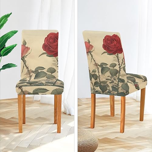 Miniatura 4 de Juego de 4 fundas decorativas para silla de oficina y decoración del hogar, fundas lavables para sillas de comedor, fundas protectoras de sillas