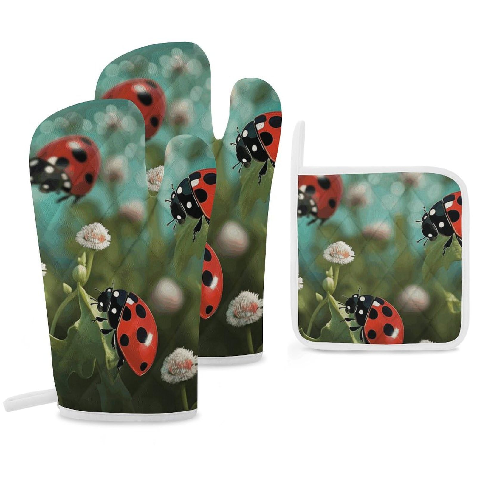 Gants de cuisine coccinelle anti-brûlure : protégez vos mains avec ces maniques amusantes