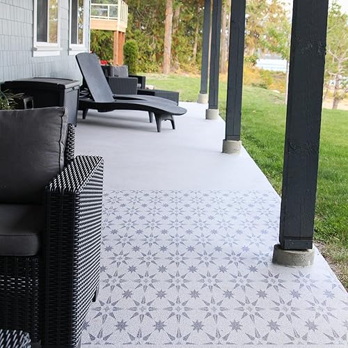 Miniatura 5 de 4 plantillas de azulejos reutilizables de 12 x 12 pulgadas, plantillas de concreto para patio, plantillas grandes para pintar pisos, plantillas de