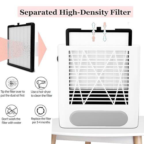 Miniatura 3 de Aspirador colector de polvo de uñas, aspirador de uñas ajustable de 80 W, aspirador de uñas, filtro reutilizable, máquina limpiadora de polvo de