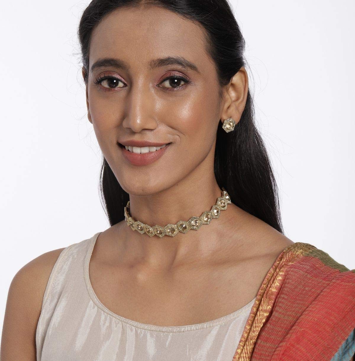 Gold-Plated AD-Studded Handcrafted Jewellery Set