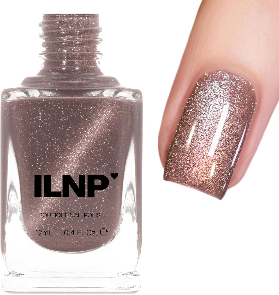 ILNP Velveteen - Esmalte de uñas holográfico magnético marrón, efecto terciopelo con brillo metálico, sin gel, vegano, libre de crueldad