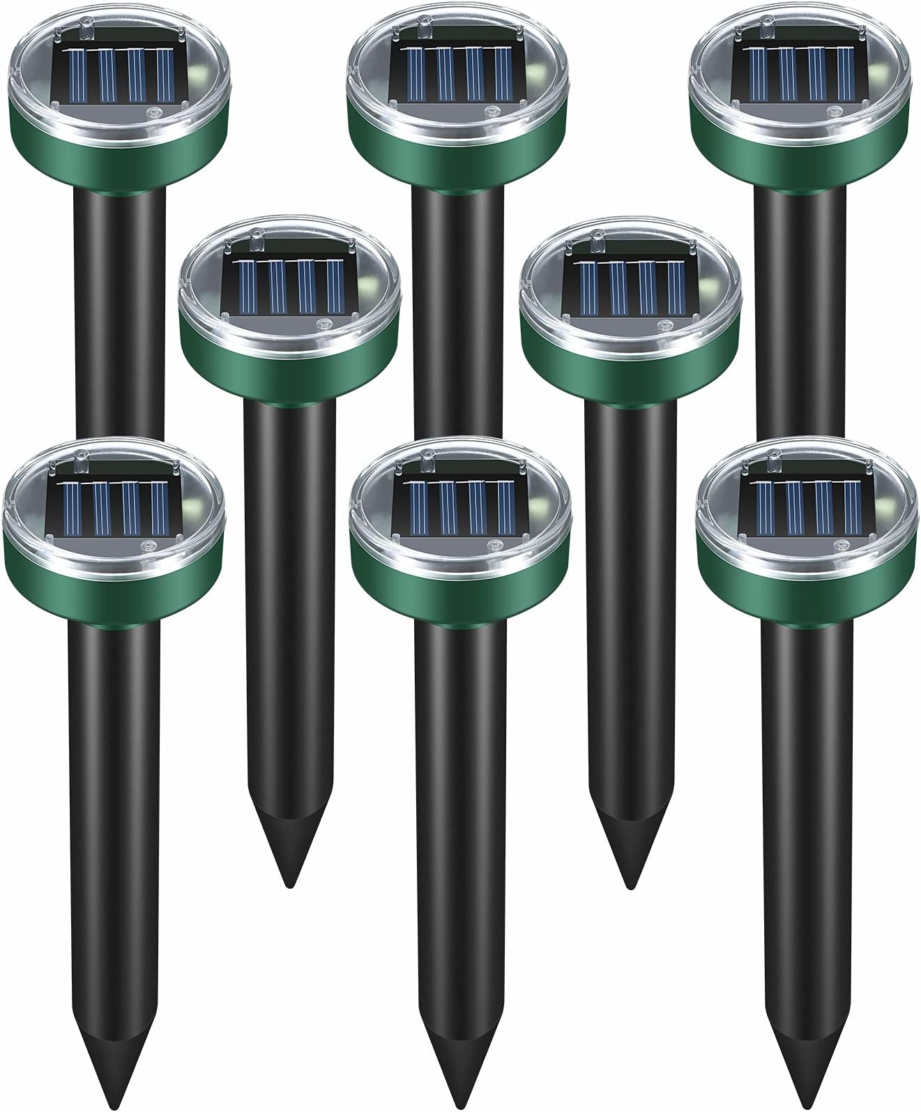 LEOFI Upgrade Solar Mole Repellent Groundhog Repellent for Outdoors Waterproof Sonic Rodent Gopher Deterrent Vole Chaser 7500 Feet Range Get Rid of Burrowing Animals(Green)