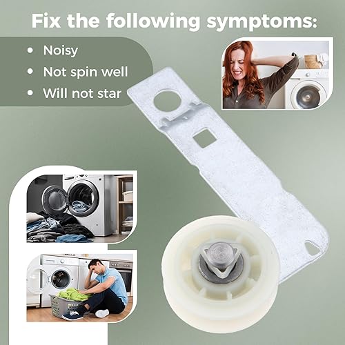 Miniatura 6 de W10837240 Polea tensora de secadora con soporte, compatible con Whirlpool, Kenmore, reemplazar 279640 W10118756 W10547290 PS11726337 3387372 3388674