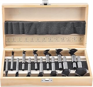 Mollom Carbide Forstner Drill Bit Set 13 Pieces(6.3-51mm), Woodworking with YG8 Carbide Steel Thickened Blades, Hinge Cutter Tool Kits Ideal for Wood, Plastic, Plywood