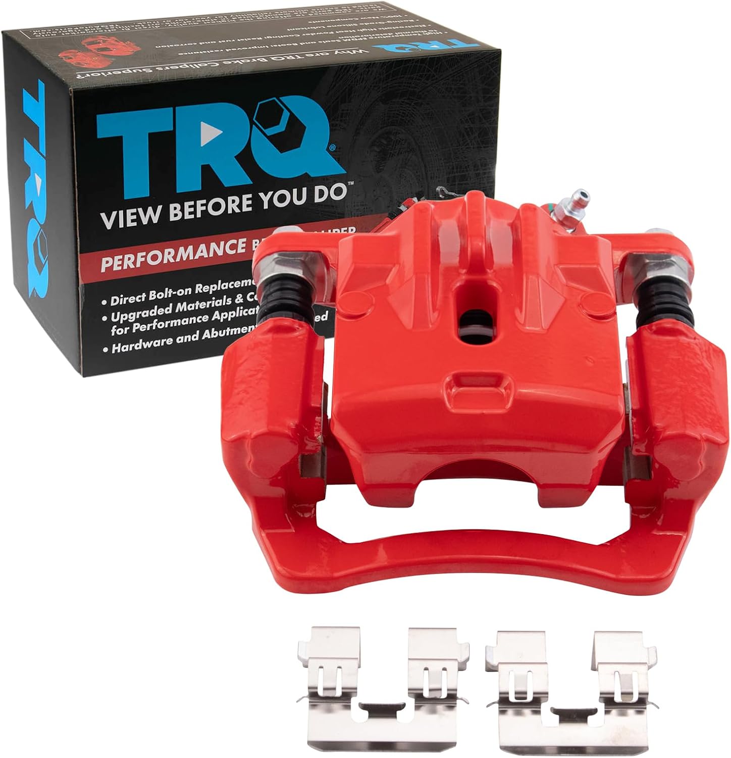 TRQ Performance Rear Right Performance Brake Caliper Red Passenger Side Compatible with 2016-2019 Subaru Crosstrek 2014-2018 Forester 2012-2019 Impreza 2013-2015 XV Crosstrek