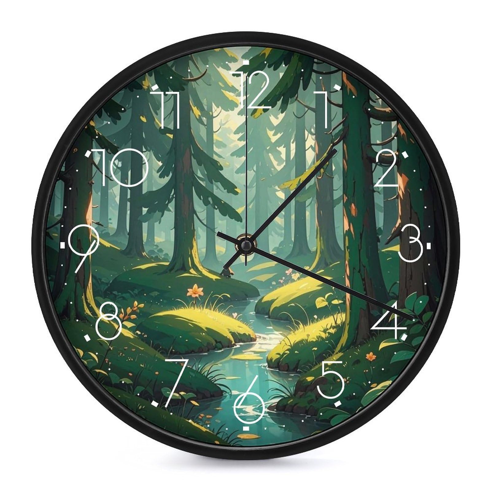 Horloge murale ronde blanche de 25,4 cm silencieuse pour cuisine et bureau