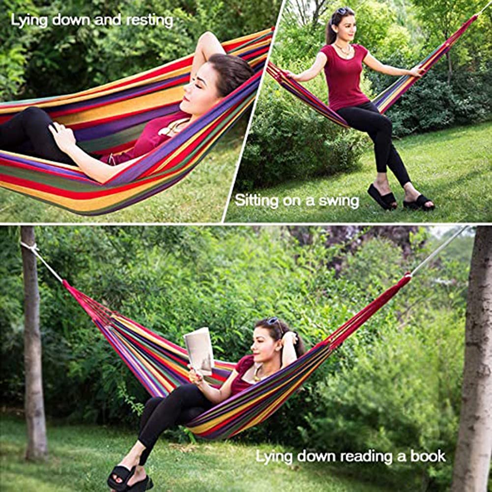 Hamac De Jardin 190x100 Cm - Capacité 150 Kg - Toile Résistante Avec Sac De Rangement - Pour Camping, Plage, Extérieur