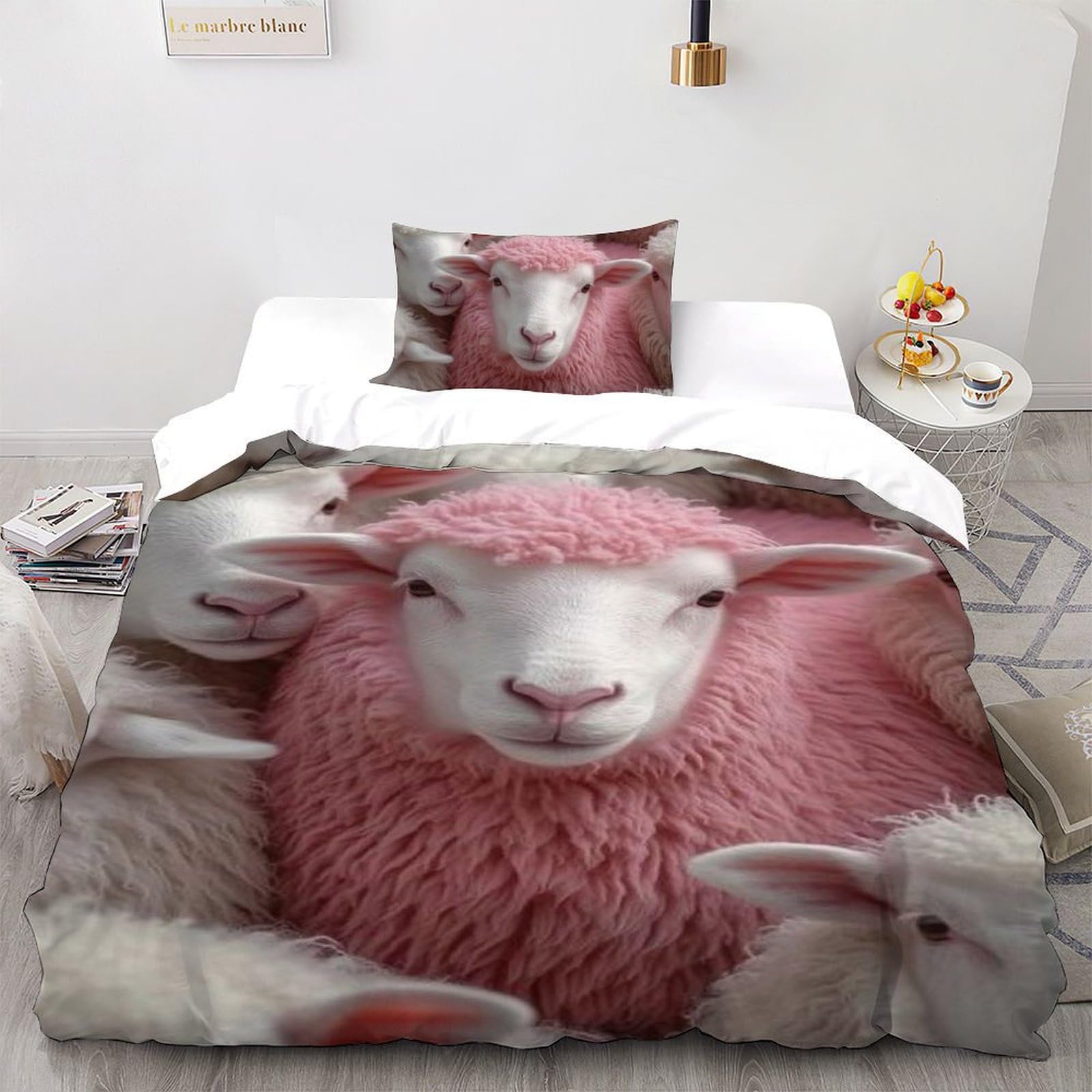 Housse de couette lit simple 135x200cm animaux 3D le cadeau idéal pour chambre enfant
