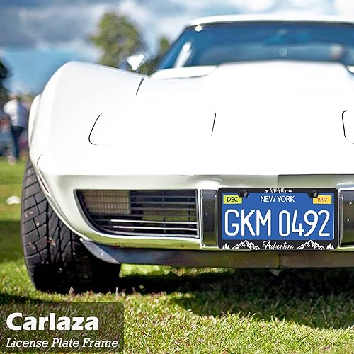 Miniatura 5 de Marco de matrícula de veterano aerotransportado 101st Airborne - Cubierta frontal de coche para vehículos de EE. UU. Canadá, negro mate