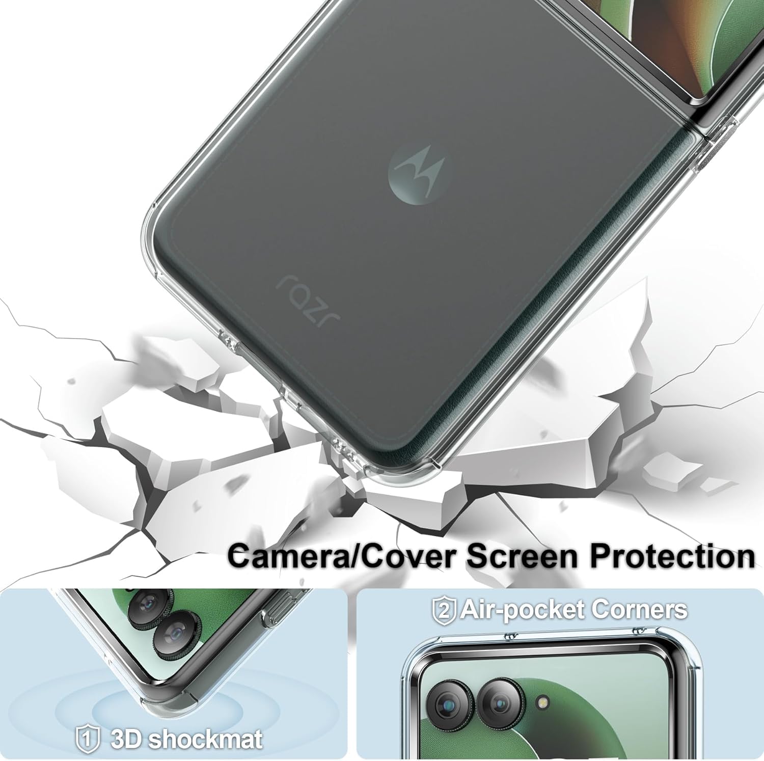 新品 Gosento For MOTO Razr60 Ultra ケース クリスタル クリア 透明