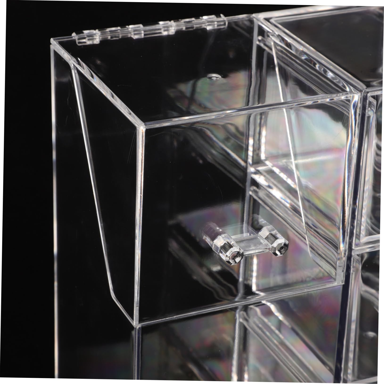 minkissy Boîte de rangement en acrylique pour bureau, pinceaux de maquillage, cotons-tiges, organisateur de salle de bain, tasse de bureau