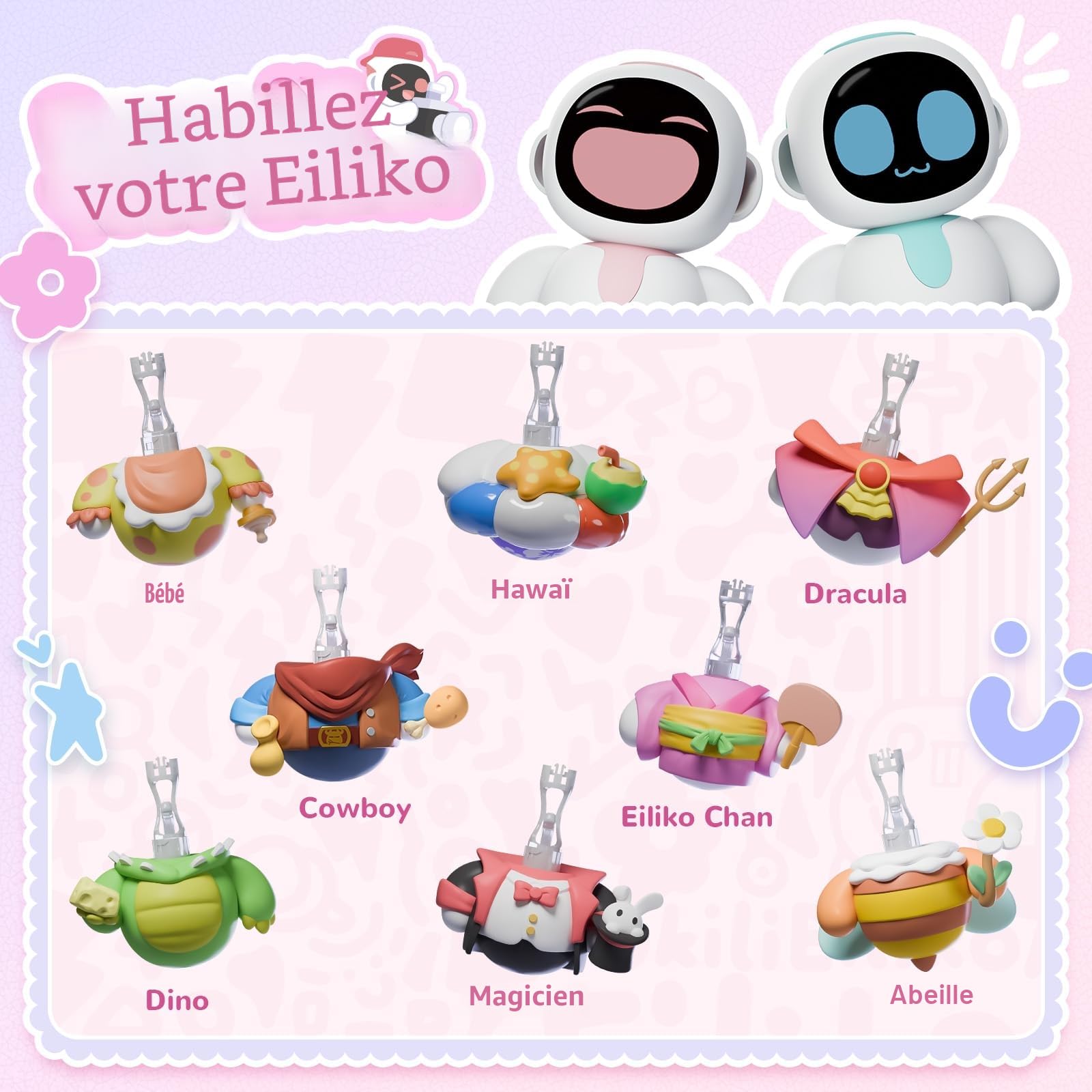 ENERGIZE LAB Set Eiliko Lover - Robot Eilik portable avec IA, jouets électroniques amusants à suspendre, cadeaux pour couples et meilleurs amis.