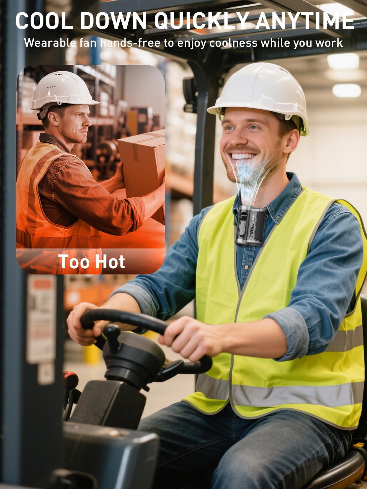 Smiling Shark Taillen Ventilator MF-01 - Tragbarer Clip-Ventilator Type-C