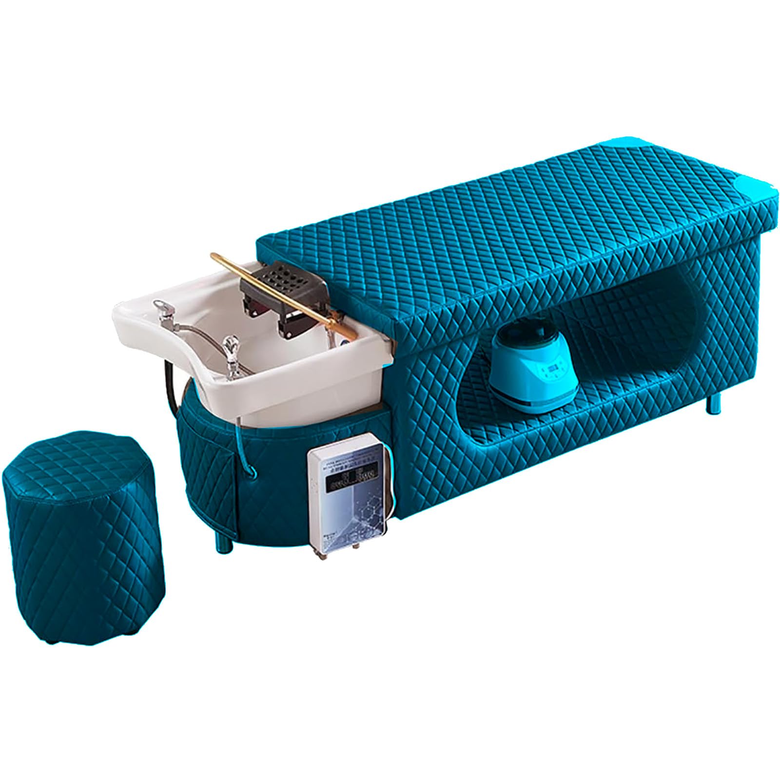 Salon Fumigation Shampoo Bed with Flat Massage Constant Temperature Water Circulation for Hair Beauty Salons