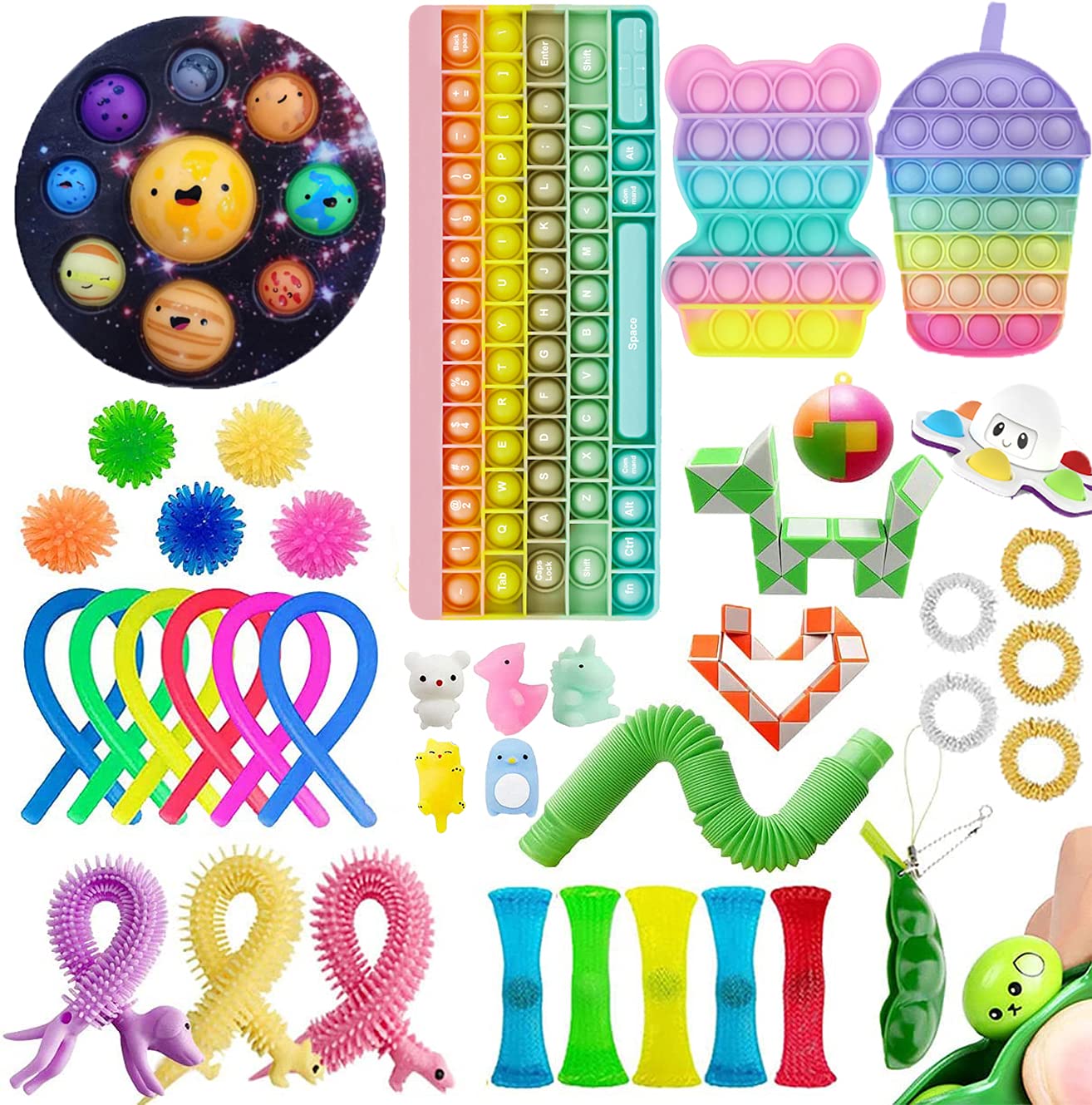 Buy Fidget Pack Fidget Toy Set AntiAnxiety Tools, Big Sensory Keyboard