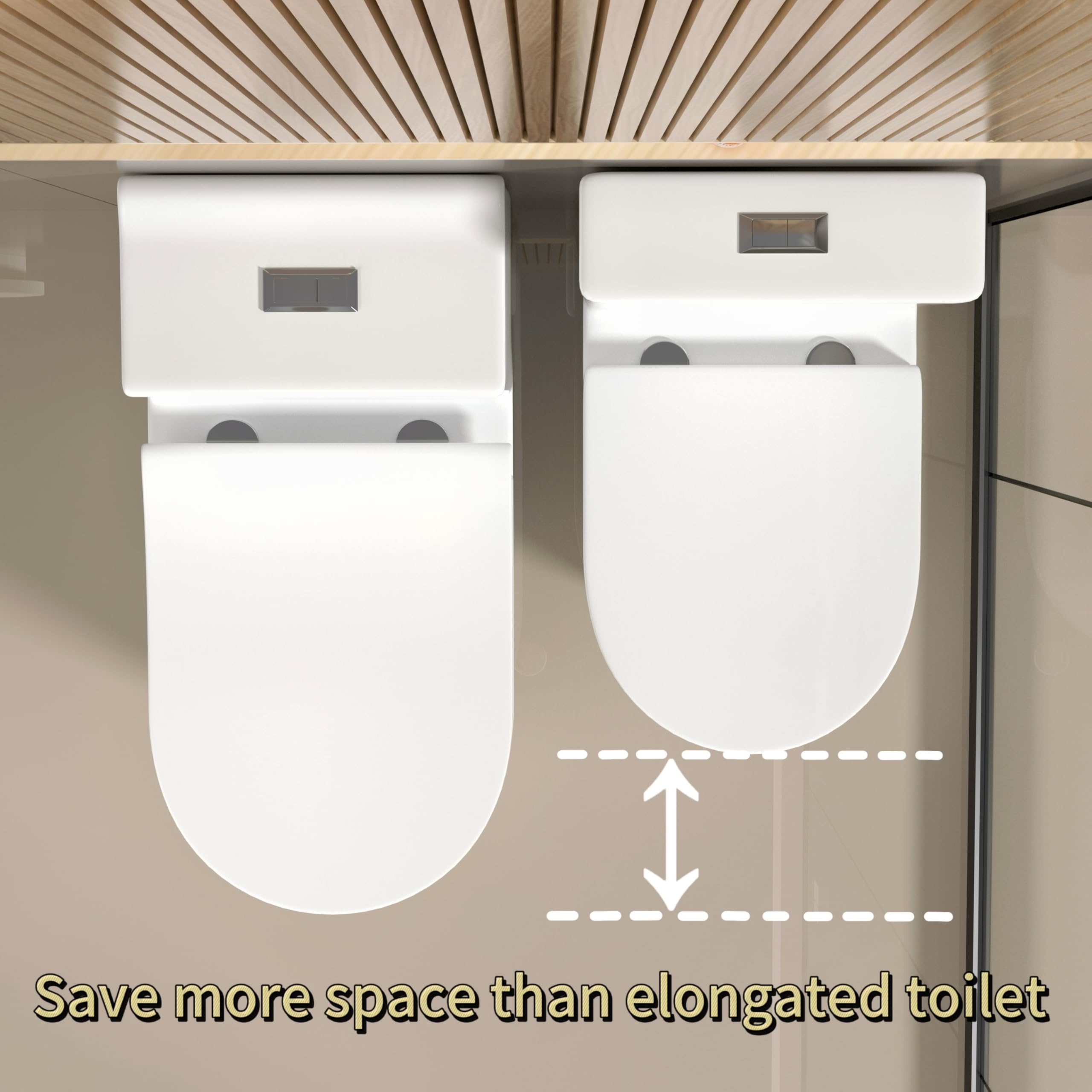 Sounor Modern Compact One-Piece Small Toilet 12'' Rough-In,1.1/1.6