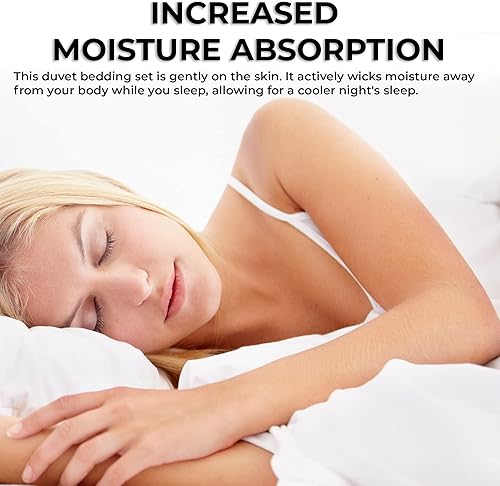 Miniatura 5 de Tribeca Living 300 Thread Count Rayon from Bamboo Oversized Duvet Cover Set King White (BAM300DUVKIWH)