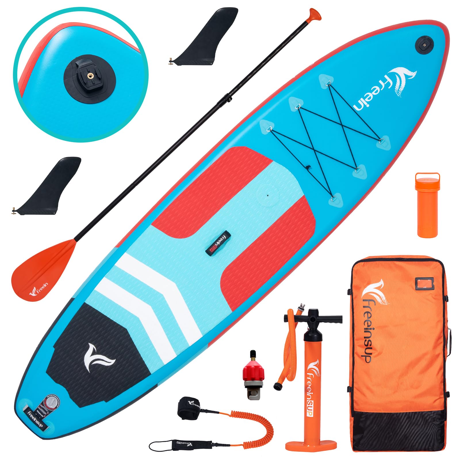 Freein Sup Inflatable Stand Up Paddle Board for Adults Isup Package (10’6”*33”*6“ Windsurf)