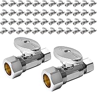 Vista 7 de Paquete de 10 válvulas de parada angular EFIELD de 1/2 pulgadas nominal (5/8 pulgadas de diámetro) de compresión x 3/8 pulgadas de diámetro
