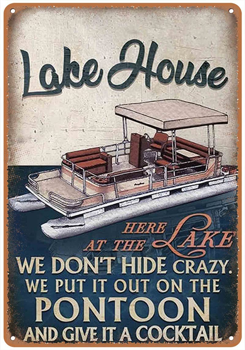 Funny Metal Sign Lake House Wall Art Coffee Tin Signs Vintage Kitchen Wall Decor 8x12 Inch