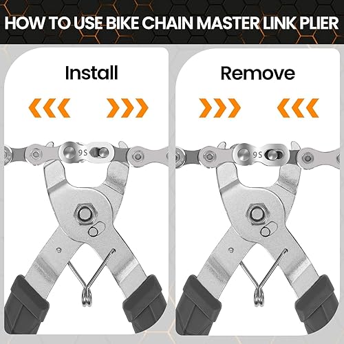 Miniatura 7 de Oumers Conjunto de herramientas de reparación de cadena de bicicleta, Herramienta de rotura de cadena de bicicleta, Alicates maestros de eslabones,