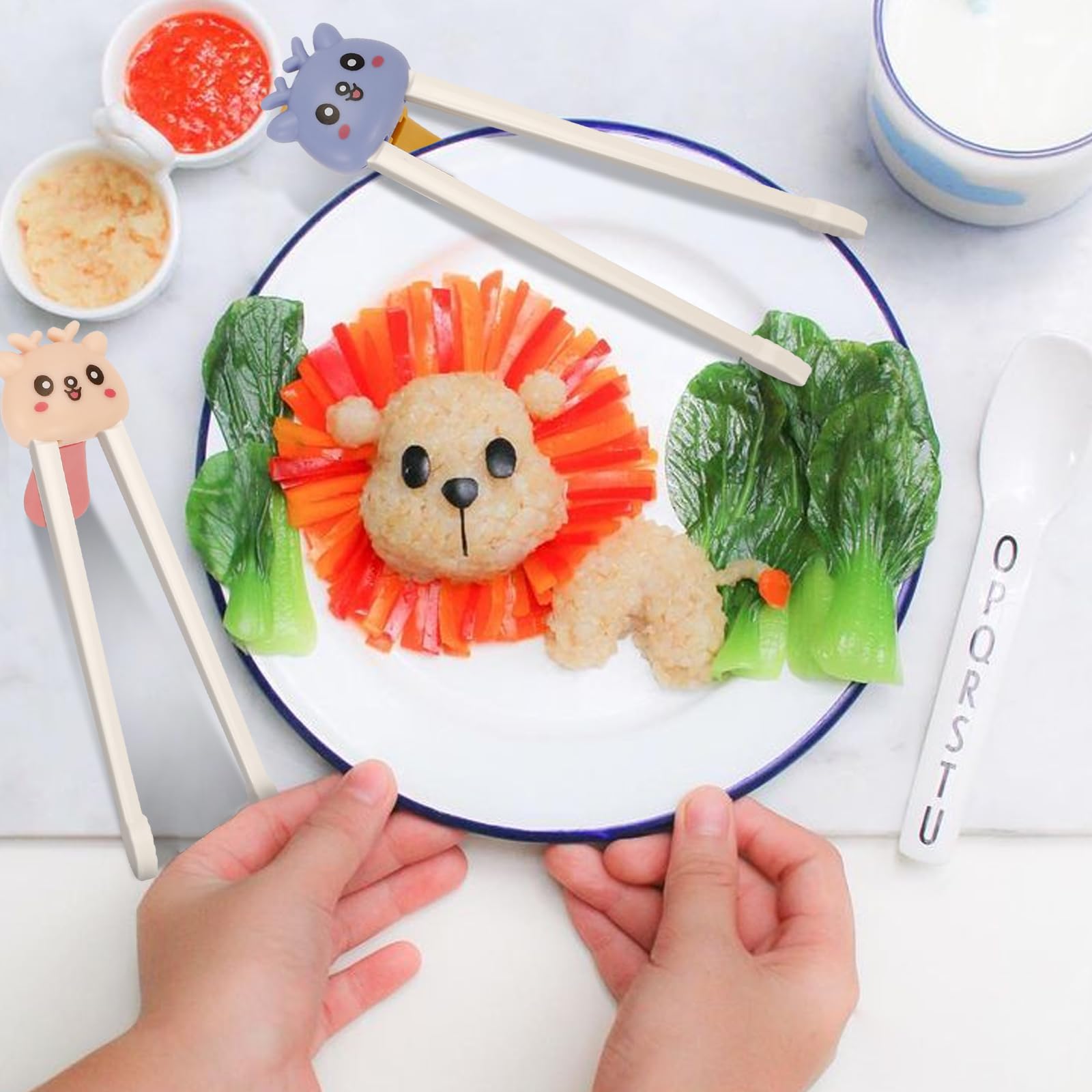 Learn to Chopstick Easy - Blue & Pink Training Chopsticks -5