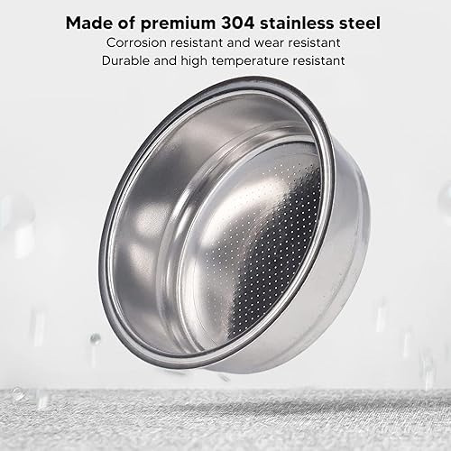 Miniatura 4 de Cesta de filtro de 2.008 in, cesta de filtro para máquina de café expreso, taza de filtro de café de acero inoxidable, taza de filtro de café,