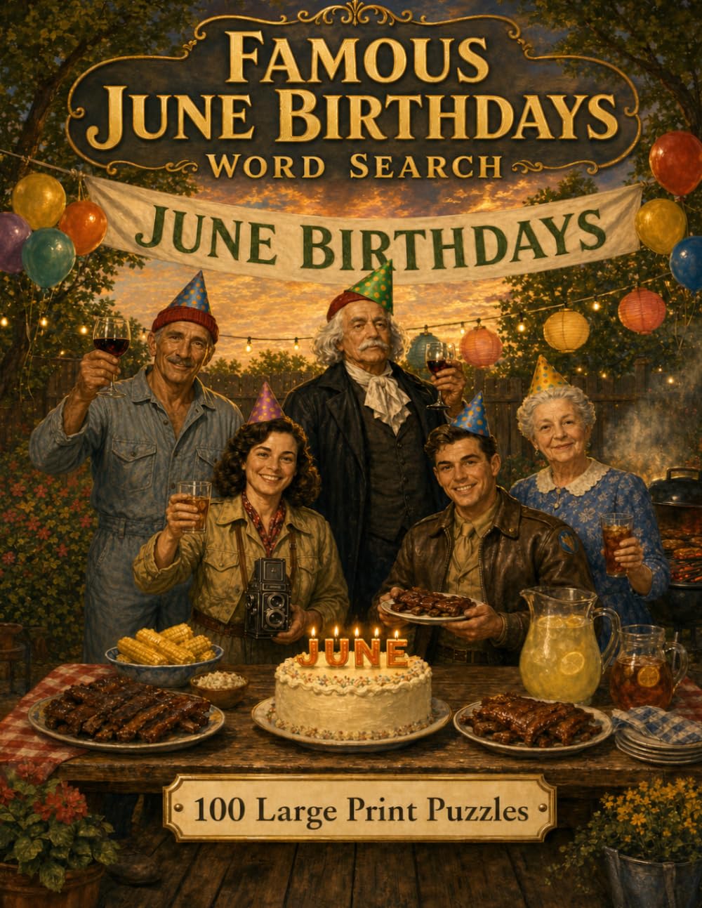 Famous June Birthdays Word Search: 100 Large Print Puzzles Featuring Ten Remarkable Lives Born in the Sixth Month (Famous Birthdays)