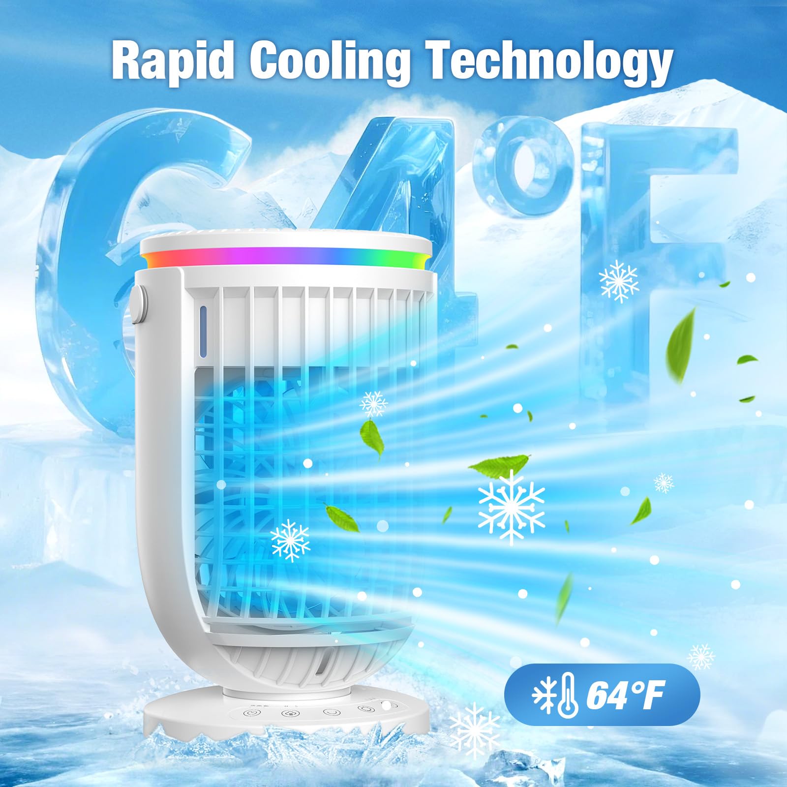 Photo 1 of AI Portable Air Conditioners Fan with 120° Rotating Function,Personal Evaporative Mini Air Conditioners,123456