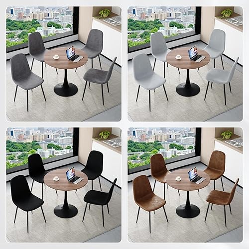 Miniatura 7 de Mesa de comedor redonda para espacios pequeños, mesas de tulipanes de 32 pulgadas con base de pedestal de metal, mesa de bistró para 2/3/4 personas