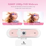 60FPS AutoFocus 1080P Webcam with Dual Microphone & Privacy Cover, 2021 NexiGo N660P Pro HD USB Computer Web Camera, for OBS Gaming Zoom Meeting Skype FaceTime Teams, Pink