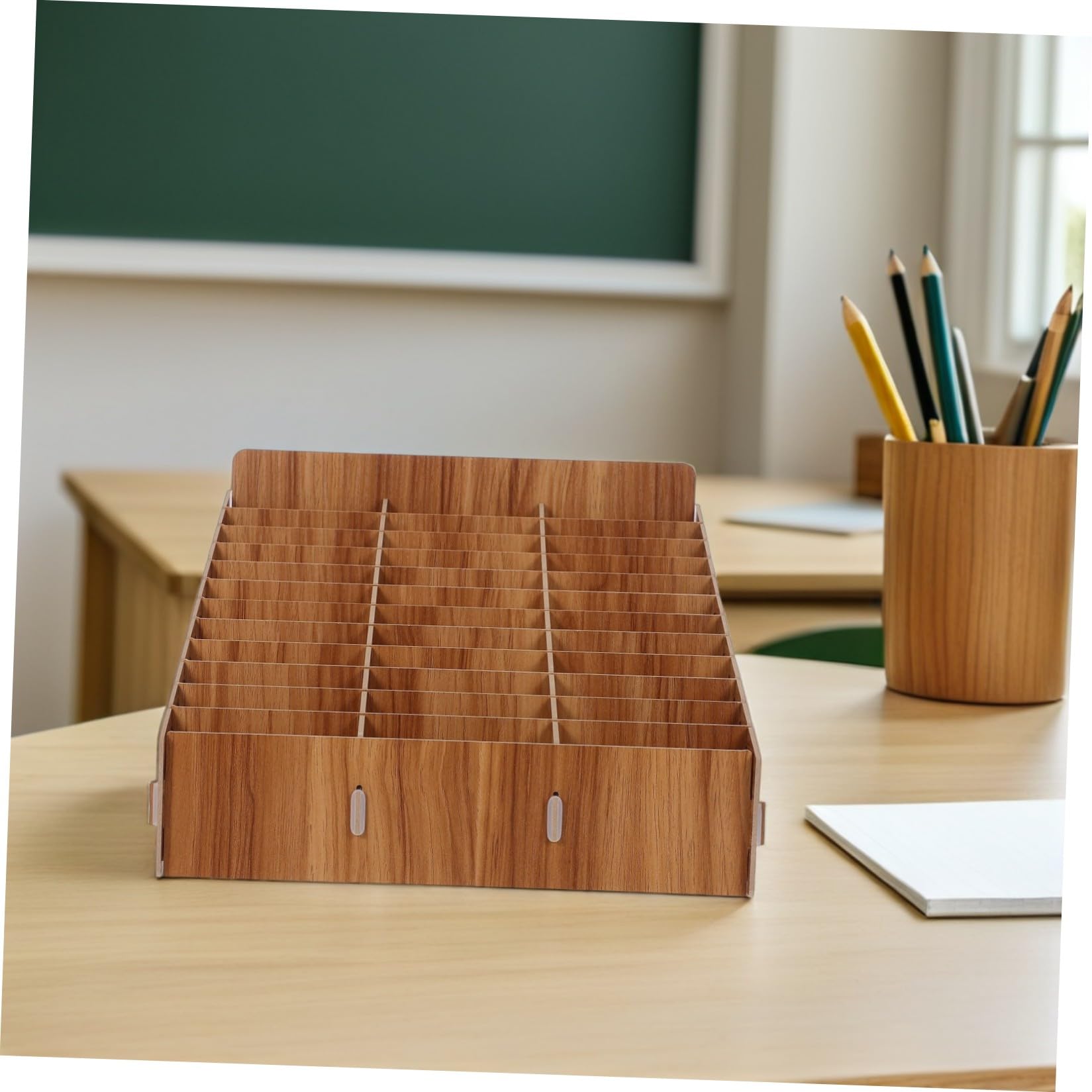 TOYANDONA Scatola Portacellulare Multiuso con Scomparti Multipli per Organizzazione da Scrivania per Ufficio Aula e Sala Riunioni