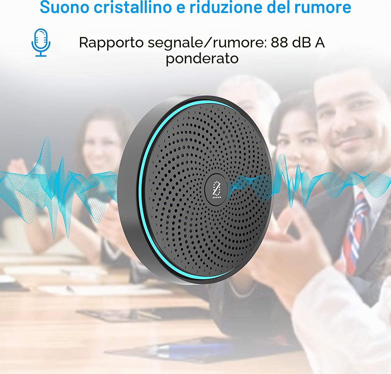 MONODEAL Microfono USB per Conferenza, Microfono per PC Video Conferenza, Registrazione, Skype, Classe Online, Giochi, Zoom, Plug & Play Compatibile con Mac Windows PC