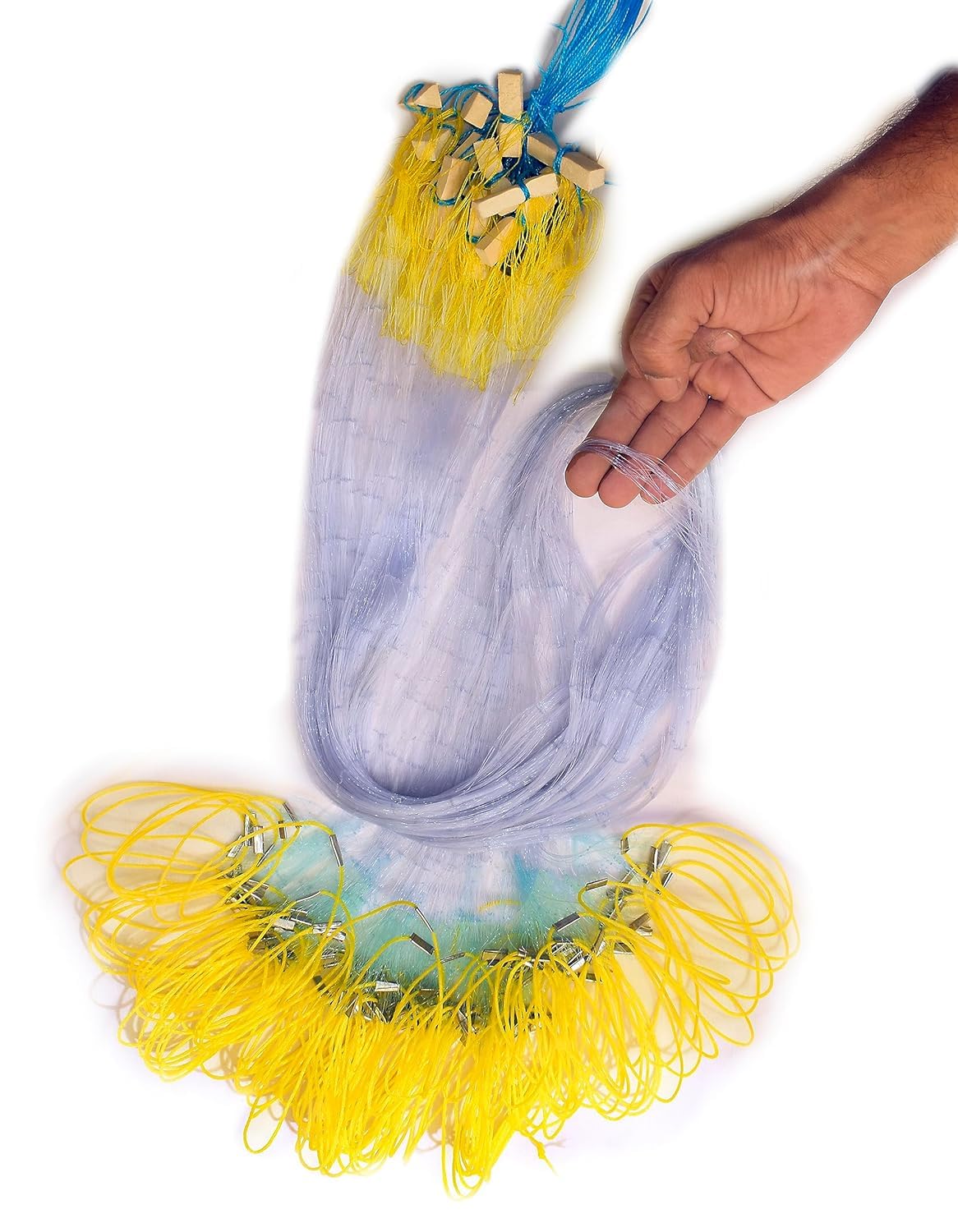Buy Fishing NET 5 Finger Hole Size 100 FT Long Lenth 8 FT Height (Readymade  Fishnet MUD SINEKER Weight) (HIGH QAULITY) Big Fish CATCHING NET (Made in  India) Online at Low Prices