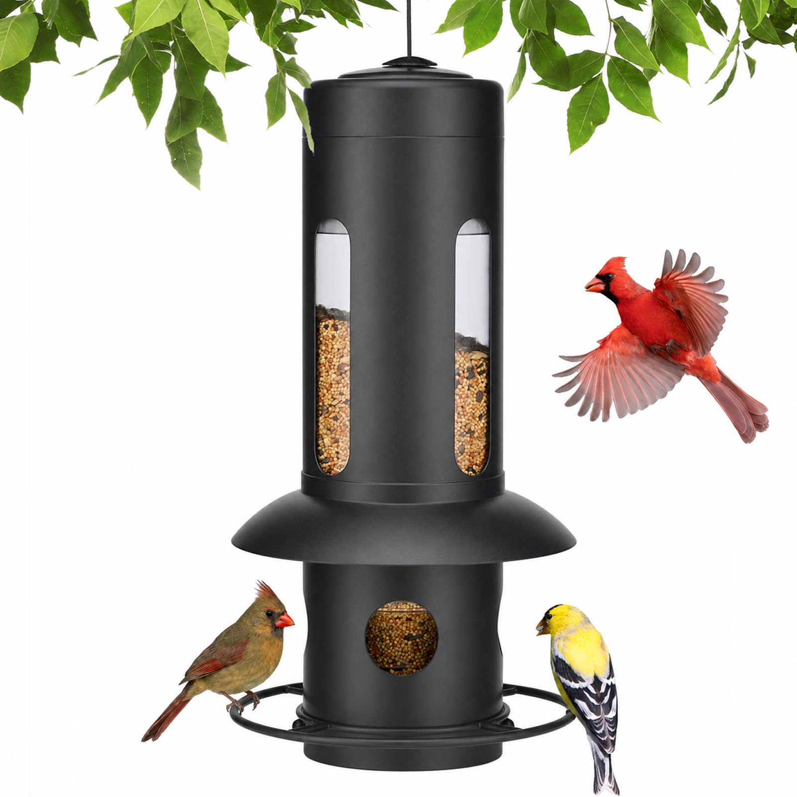 Kingsyard Squirrel Proof Hanging Bird Feeder for Outdoors